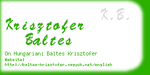 krisztofer baltes business card